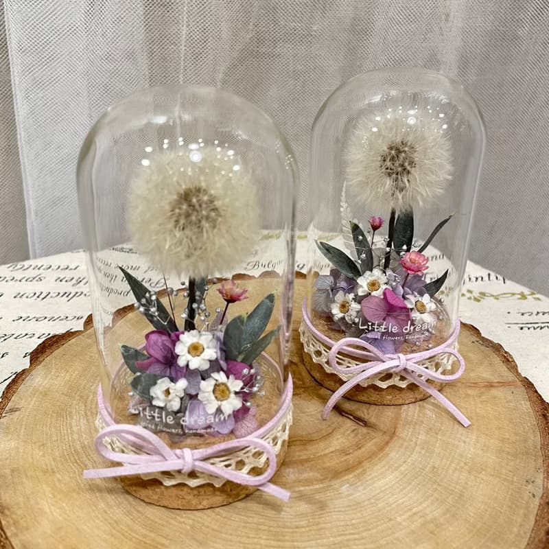 | 小夢境花藝 | 永生花蒲公英 玻璃器皿 玻璃罩永生花 / 交換禮