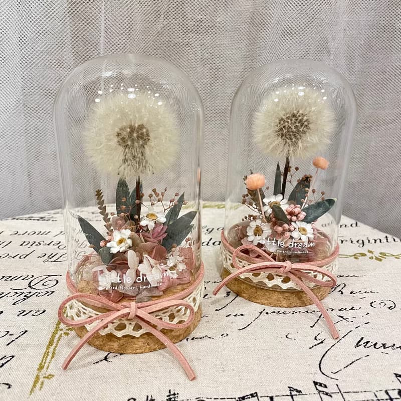 | 小夢境花藝 | 永生花蒲公英 玻璃器皿 玻璃罩永生花 / 交換禮