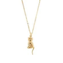 Monkey Necklace 生肖系列 猴子動物項鍊 純銀鍍18K金 送禮推薦
