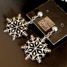 vintage jewelry  AVON 亮麗雪花片 夾式耳環