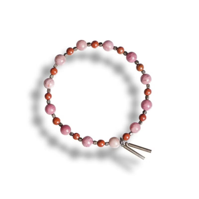 Op.01 復古天然石手鏈 古法手工做舊 諾丁奈特石 紅碧石