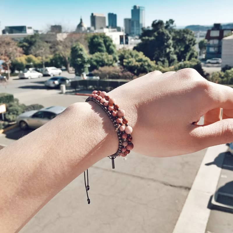 Op.01 復古天然石手鏈 古法手工做舊 諾丁奈特石 紅碧石