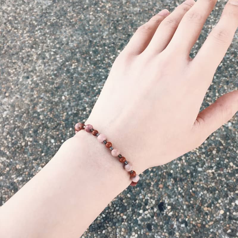 Op.01 復古天然石手鏈 古法手工做舊 諾丁奈特石 紅碧石