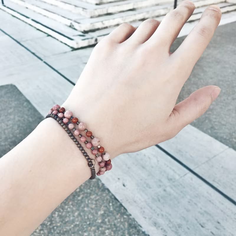 Op.01 復古天然石手鏈 古法手工做舊 諾丁奈特石 紅碧石