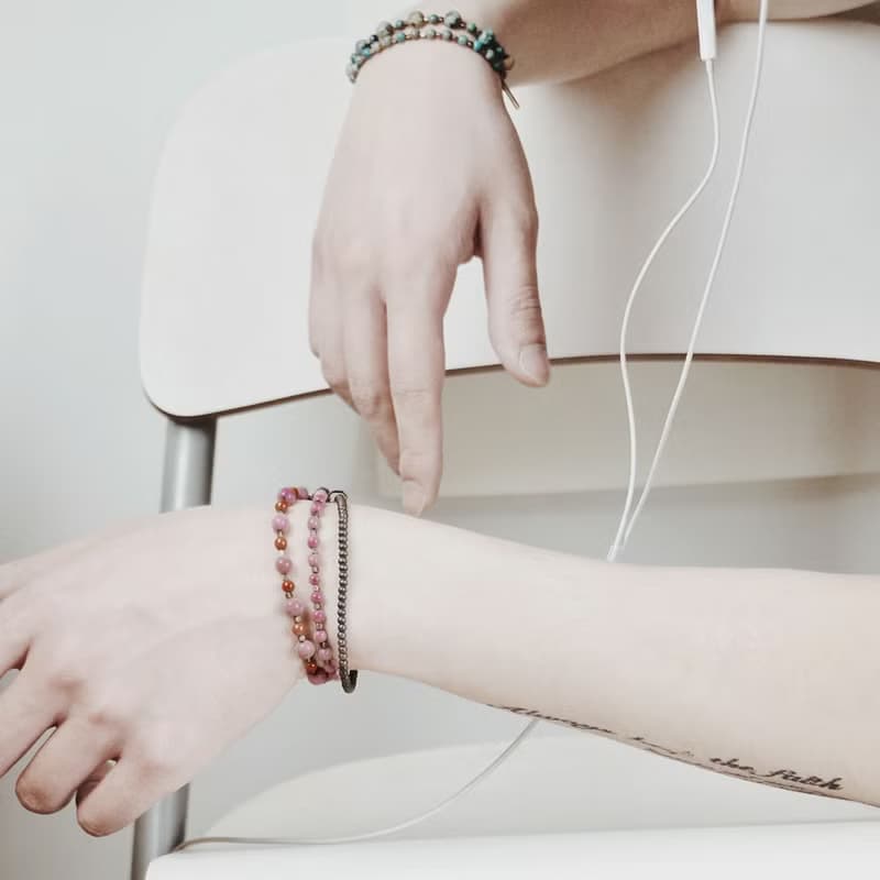 Op.01 復古天然石手鏈 古法手工做舊 諾丁奈特石 紅碧石