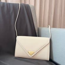 YSL米白色信封皮革斜揹側肩腋下手提袋 日本中古二手vintage