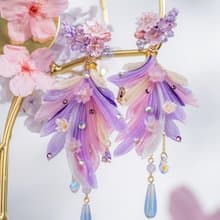 櫻羽細工花束紗尾兩用耳環