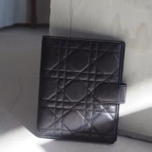 Christian Dior ディオール カナージュ アジェンダ 手帳カバー ブラック レザー ヴィンテージ