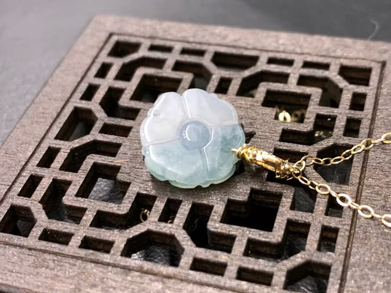 天然緬甸玉翡翠 冰糯種飄花翡翠  飄蘭花 14kgf注金