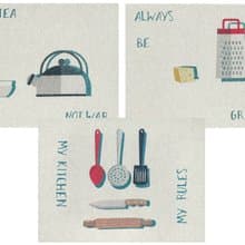 提花毛巾套裝 3 亞麻茶巾 23 x 18 英寸 60 x 47 厘米掛環