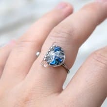 藍光碎影・藍貝殼 X 水晶戒指 手作設計