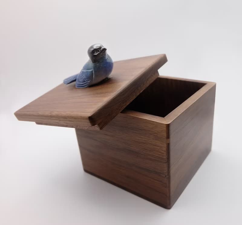 雀鳥胡桃木卡榫木盒 禮物