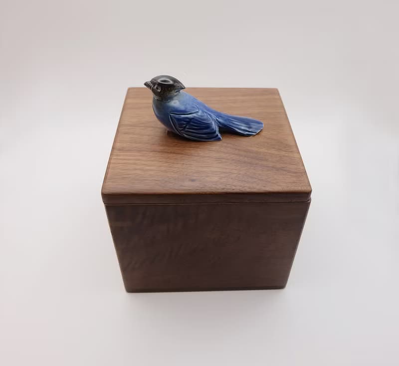 雀鳥胡桃木卡榫木盒 禮物