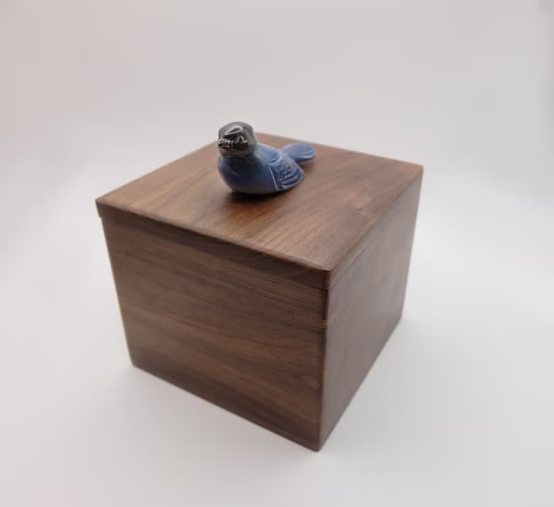 雀鳥胡桃木卡榫木盒 禮物