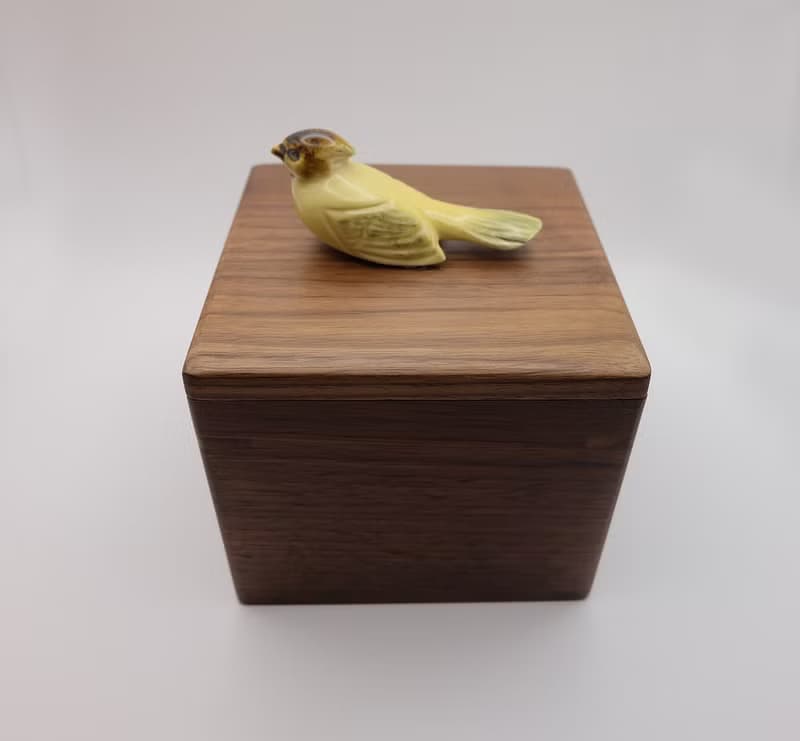 雀鳥胡桃木卡榫木盒 禮物