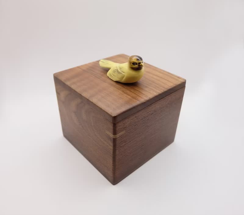 雀鳥胡桃木卡榫木盒 禮物