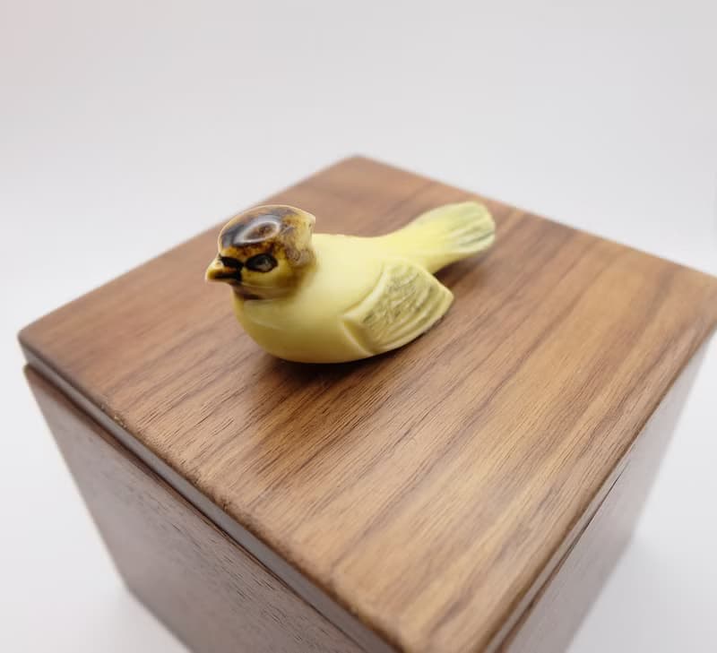 雀鳥胡桃木卡榫木盒 禮物