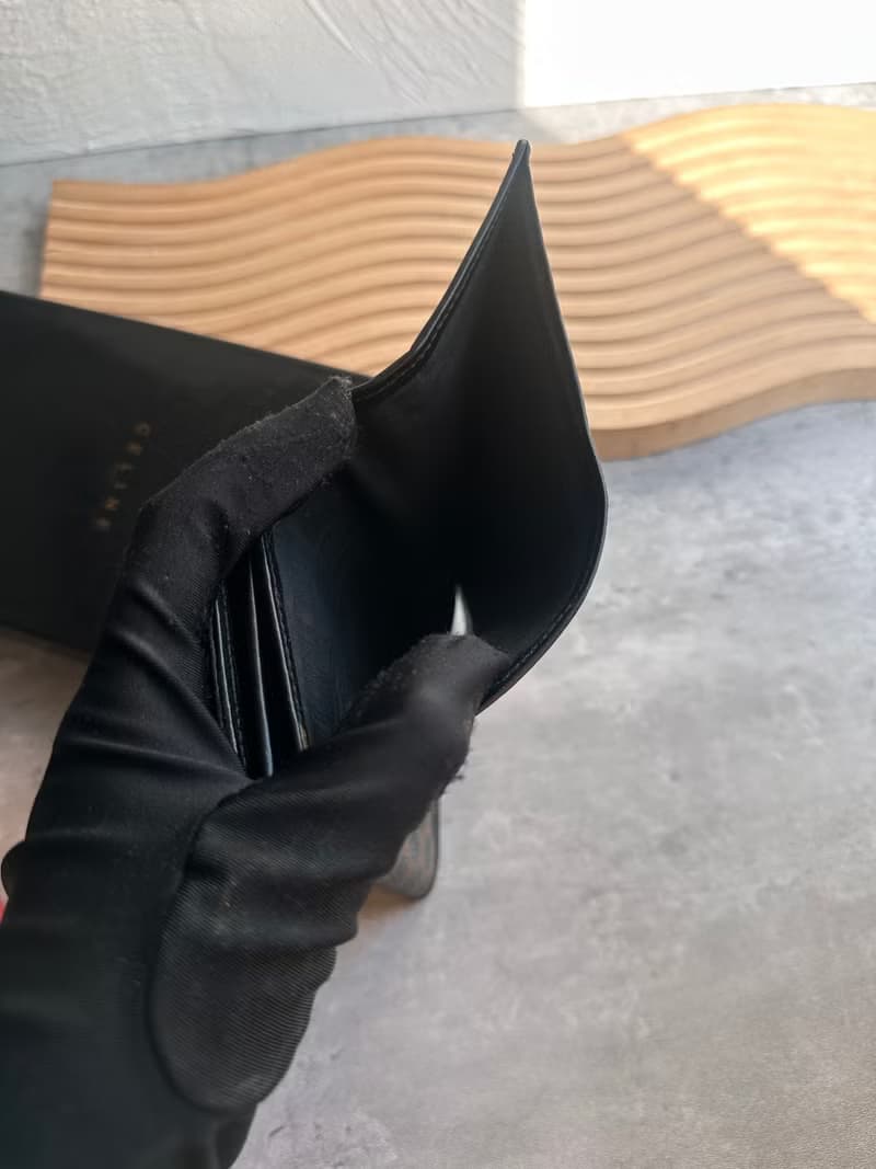 Vintage Celine 黑花中夾中長錢包
