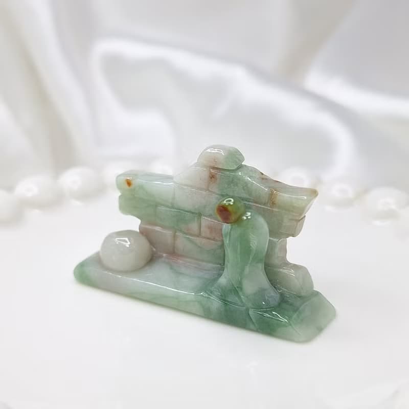冰飄花悟道小擺件 | 天然緬甸玉A貨翡翠