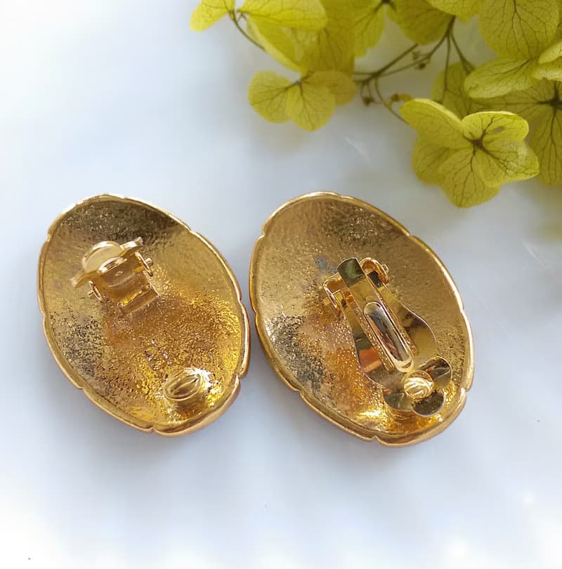 Vintage Jewelry 西洋古董飾品 摩登個性 黑方塊  夾式耳環