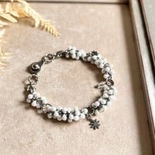灑花轉圈圈手環手鍊 (#1白五彩) 原創手工飾品