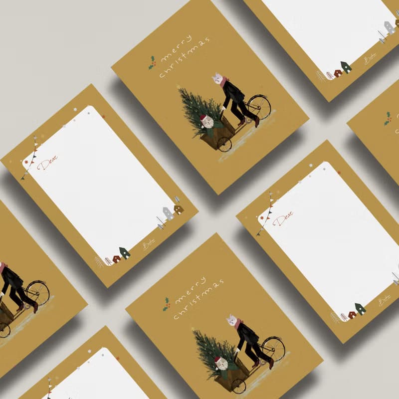 【Xmas - Christmas Tree Seller - Yellow】| 明信片 聖誕卡