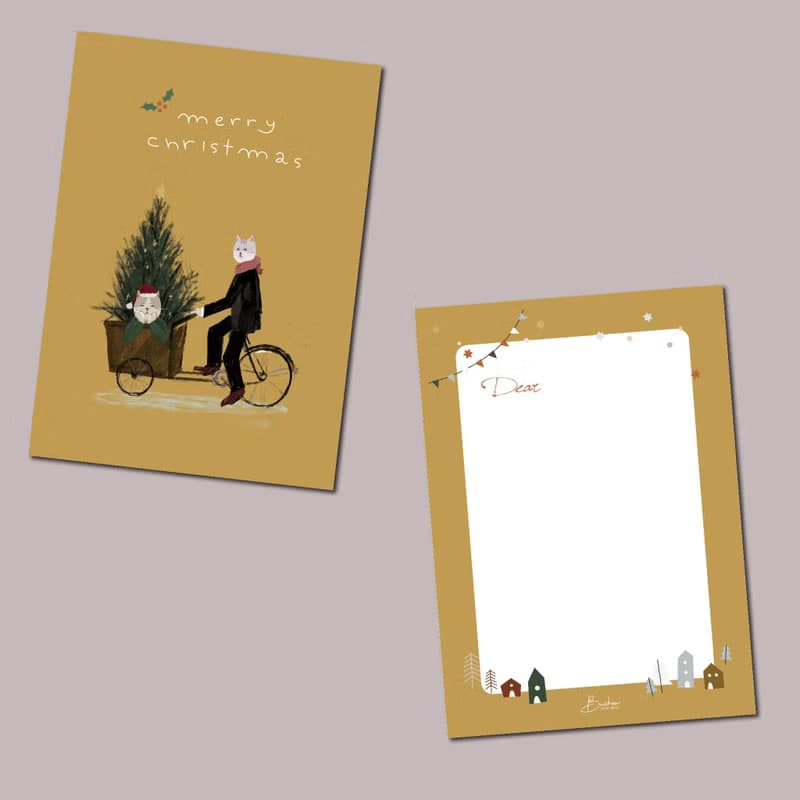 【Xmas - Christmas Tree Seller - Yellow】| 明信片 聖誕卡