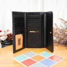 義大利植鞣革16卡1照三折全開牛皮長夾(黑色)