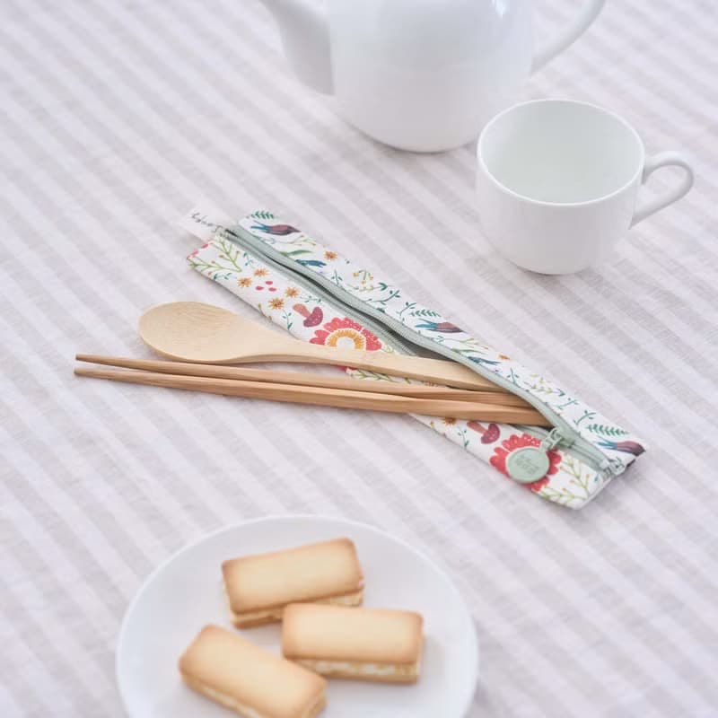 拉鏈餐具袋(含餐具)/藝術家聯名/印花樂 x Soupy Tang/森林萬花筒