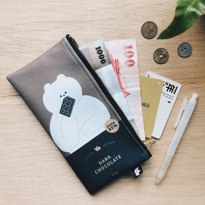 大人味甜食 筆袋 收納袋 - 黑巧克力熊Shadow