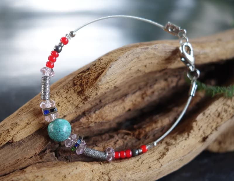 Bracelets 老綠松石手鍊 手串 琉璃珠 手工編織 古董 #山奇藝術