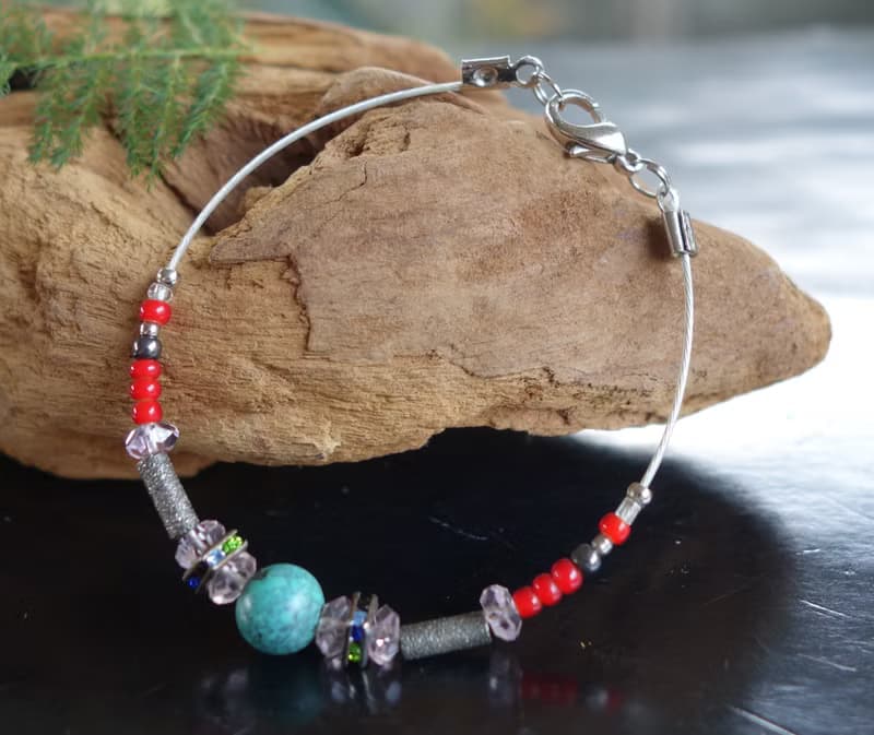 Bracelets 老綠松石手鍊 手串 琉璃珠 手工編織 古董 #山奇藝術