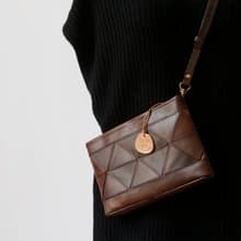 手縫い本革牛革ショルダーバッグ斜め掛けポシェット茶色