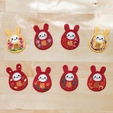 【花語招福兔】達摩燙貼 刺繡貼紙 行李箱貼紙