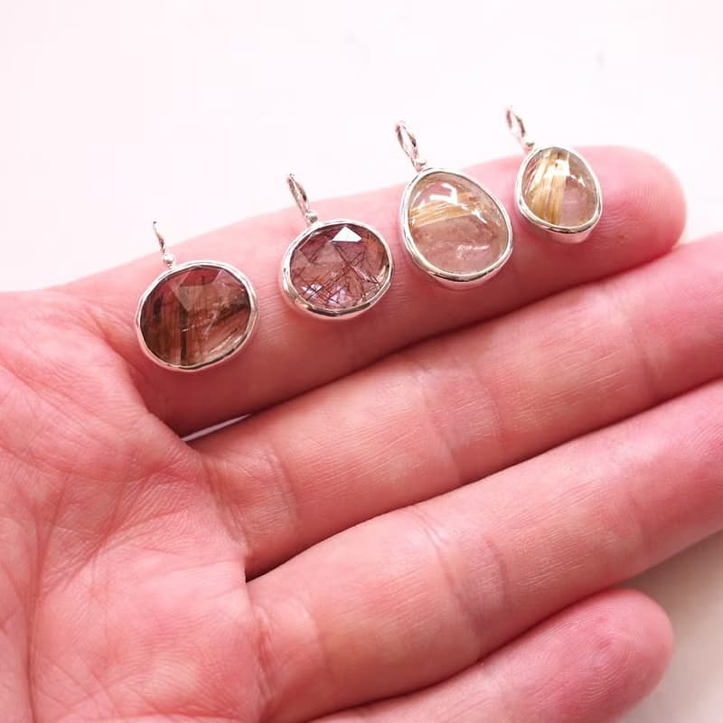 天然鈦晶 髮晶 紅銅鈦 手工純銀項鍊 Rutile Quartz Necklace