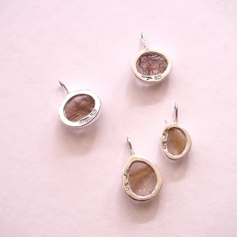 天然鈦晶 髮晶 紅銅鈦 手工純銀項鍊 Rutile Quartz Necklace