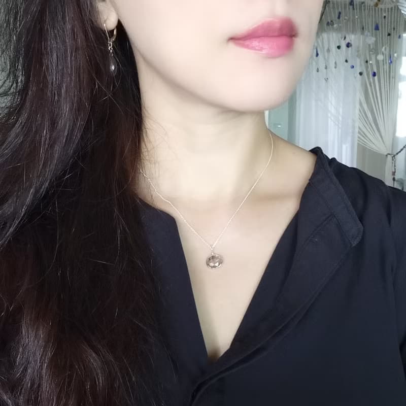 天然鈦晶 髮晶 紅銅鈦 手工純銀項鍊 Rutile Quartz Necklace
