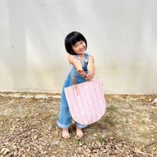【現貨出清中】簡約立體格子森林系列 / 幾何格紋托特包