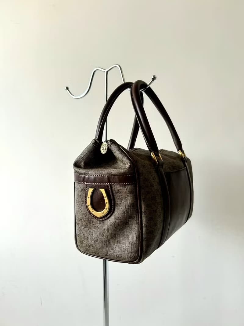 絕版稀有品日本中古二手Gucci波士頓古董包斜背單肩側孭皮革手袋