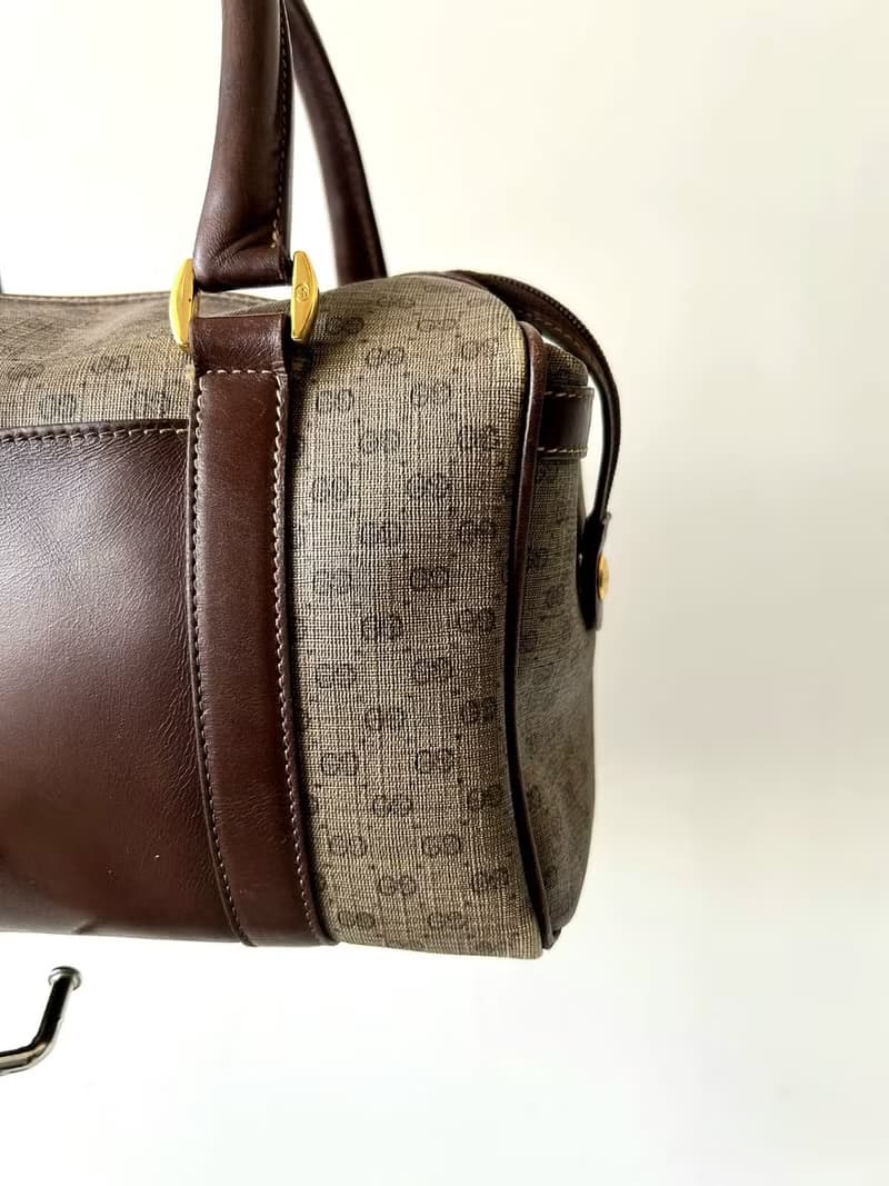 絕版稀有品日本中古二手Gucci波士頓古董包斜背單肩側孭皮革手袋