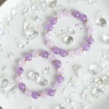 仙氣裊裊丨薰衣草紫水晶x紫鋰輝丨天然礦石水晶手串女生生日禮物