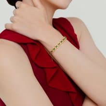 春翠詩篇翡翠手鍊 - 金 天然綠翡翠 | 925純銀 | 女生送禮