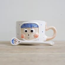 【陶瓷杯】 瓷器男孩杯 情侶杯 400ml