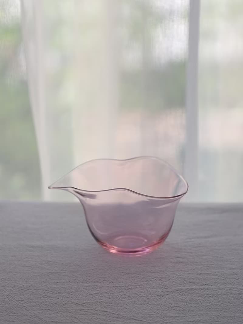 玫紅色/煙灰色 日式玻璃公道杯 葫蘆分茶器 勻杯200ml