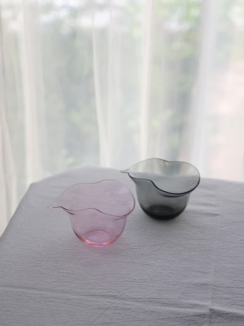 玫紅色/煙灰色 日式玻璃公道杯 葫蘆分茶器 勻杯200ml