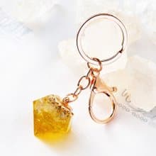 奧罡能量鑰匙圈-黃水晶+黃髮晶(含開光)│聚焦你的意念│招財運