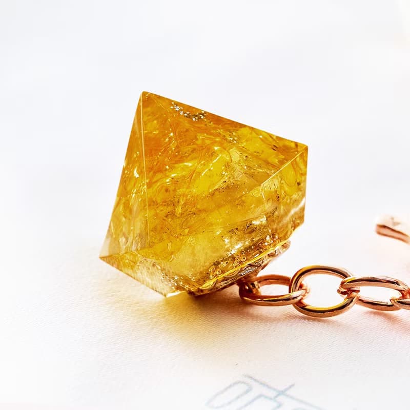 奧罡能量鑰匙圈-黃水晶+黃髮晶(含開光)│聚焦你的意念│招財運