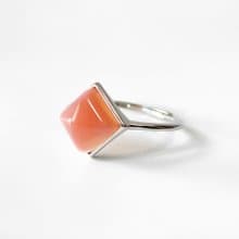 2件85折 | 非洲紅瑪瑙純銀戒指 (水潤通透 柔和蜜桃粉)