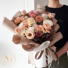 愛戀曼哈頓焦糖奶茶桔梗鮮花花束