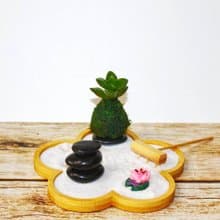 DIY手作材料包 居家迷你禪庭園 枯山水 花花款(含教學電子檔)